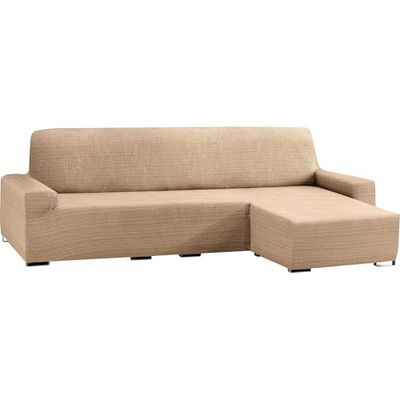 ECOMMERC3 | Funda Sofá Chaise Longue Brazo Corto Derecha Elástica de Jacquard – Funda Sofá ChaiseLongue Color Beige Ajuste Universal con Espumas de Sujeción y Gomas Antideslizantes