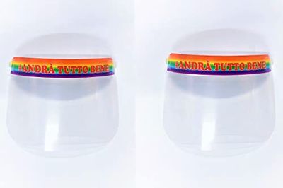 1 paar regenboogvizieren van polycarbonaat, transparant, verstelbaar