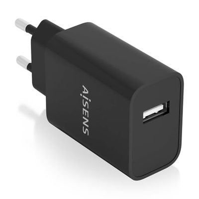 AISENS Chargeur USB 10 W Haute efficacité, 5 V/2 A, Noir
