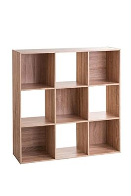 Five Plank met 9 vakken, 100,5 x 32 x 100,5 cm, hout, bruin