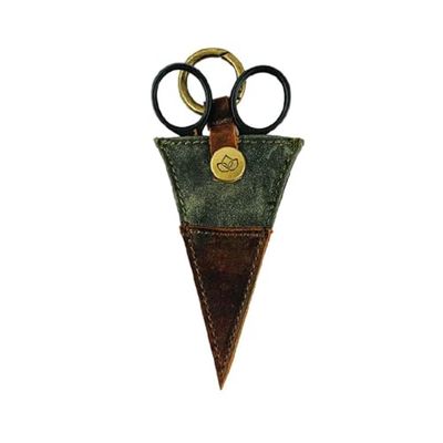 Della Q Tijeras Bolsillo, Canvas, Olive, 10x6cm