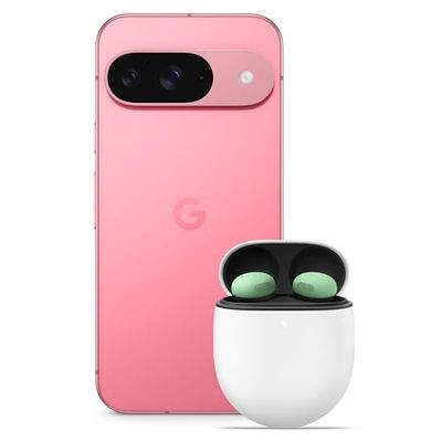 Google Pixel 9 - Unlocked Android Smartphone with Gemini, Advanced Camera, 24-Hour Battery, and 6.3" Actua Display - Peony, 256GB+Pixel Buds Pro 2