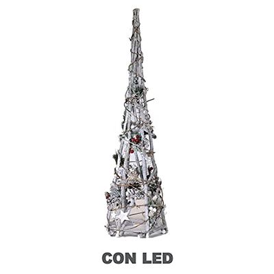 Vacchetti Albero Led Legno Bianco Innevato con Micro Led