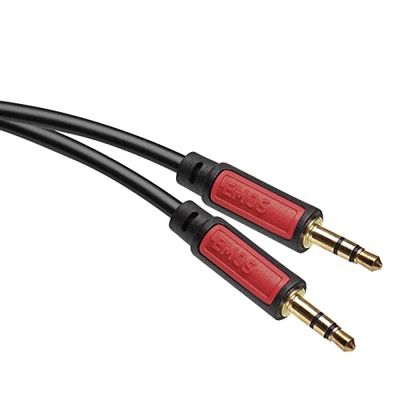 EMOS Stereo Jack Cable 3.5 mm Jack to Jack (2 x Male) 3 m AUX Cable/Audio Cable for iPhone, Smartphone, iPad, Tablet, MP3 Player, Stereo, Headphones, Black