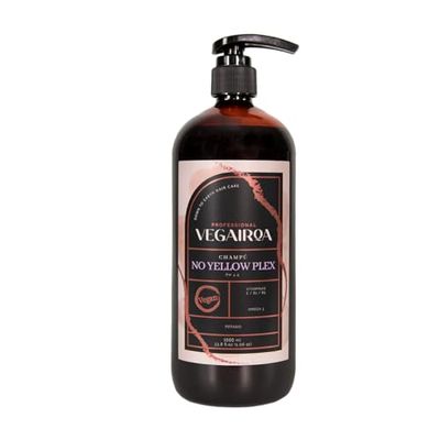 VEGAIROA - No Yellow Plex Shampoo - Neutralizza i toni gialli e arancioni - Idratazione profonda - Pigmento viola - Per capelli biondi decolorati -Vegan Professional Hairdressing- 1000ml
