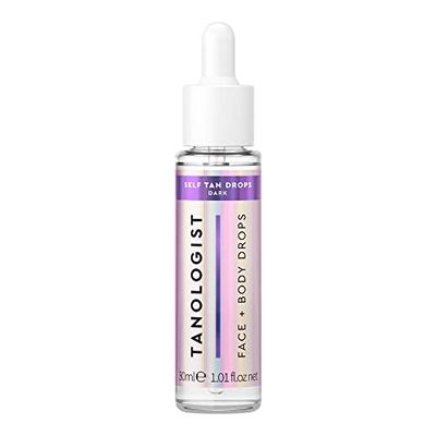 Tanologist Gocce autoabbronzanti scure (30 ml) Aggiungi gocce autoabbronzanti alla cura della pelle per pelli sensibili Ingredienti puliti e vegani approvati dai dermatologi