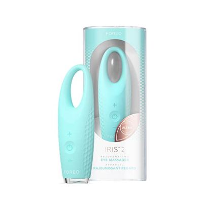 FOREO IRIS 2, massaggiatore per contorno occhi antirughe, Per occhiaie, gonfiore e borse agli occhi, Strumento per linfodrenaggio, Silicone ultraigienico, Garanzia di 2 anni, Mint