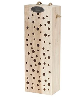 Dehner Natura Romina Hôtel à Insectes de qualité supérieure pour Abeilles/Papillons/coléoptères, env. 10 x 29 x 6 cm, en Carton en Bois de pin certifié FSC, Naturel