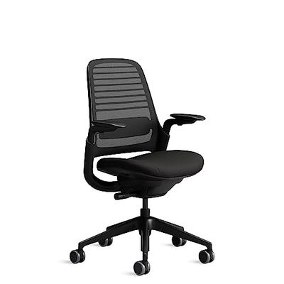 Steelcase Series 1, silla de oficina ergonómica con sujeción lumbar y brazos 4D regulables, respaldo de malla Ónix
