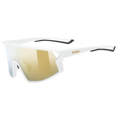 Uvex skyryse - Gafas de deporte para adultos - fuerte protección UV - tintadas para realzar el contraste - white matt/gold mirror - one size