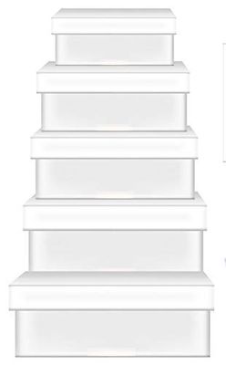 URSUS 17730099F Blanco geschenkdoos, rechthoekig, wit, set van 5, van gelamineerd karton, om zelf vorm te geven, ideaal voor mooie verrassingsmomenten