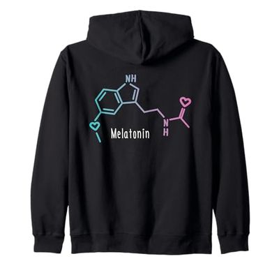 Melatonina Formula Molecolare Chimica & Neuroscienze Amanti Felpa con Cappuccio