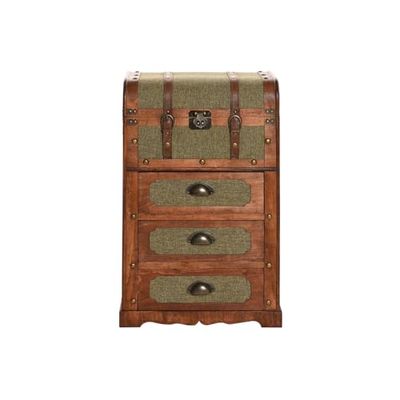 CAJONERA MADERA LIENZO 45X35X71,5 VERDE