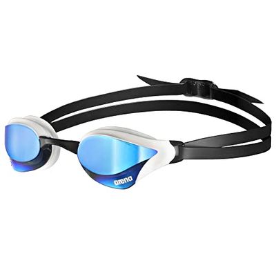 arena Cobra Core Swipe Mirror Lunettes de Natation Unisexe Adulte Race, Lunettes de Natation avec Lentilles Courbes Miroir, Anti-buée, Protection UV, 5 Ponts Nez Interchangeables