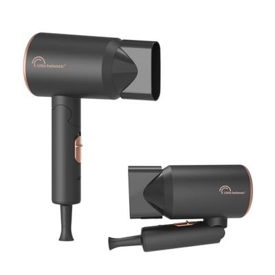 LITTLE BALANCE 8786 Ionic Travel, Sèche-cheveux pliable, Utra compact, Technologie Ionique, 2 températures, Voltage universel, 1 Diffuseur, 1200 W, Noir