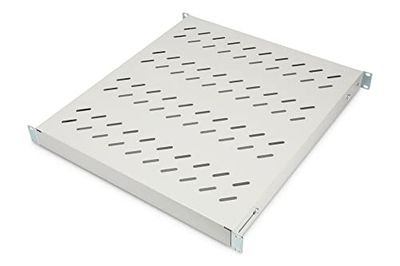 DIGITUS Scaffale - profondità variabile - per Installazione Fissa - 19 Pollici - 1U - Portata 50 kg - per armadi di Rete e armadi Server - A Partire da 800 mm di profondità del Mobile - 1U - Grigio