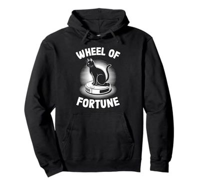 Wheel Of Fortune Cat On Robot Vacuum Cleaner Cat Pullover Hoodie