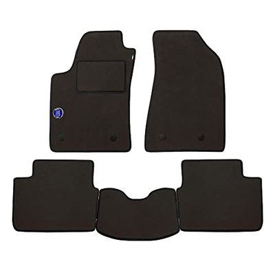 Set Tappetini realizzato per PEUGEOT 508 anno dal 2011 al 2018 in Moquette alta qualità con battitacco Colore GRIGIO con Stemma