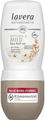 Lavera Deodorante roll-on Natural & Mild 48 h – vegano – Cosmetici naturali – avena biologica e minerali naturali – senza alluminio – Protezione affidabile e un profumo discreto – 48 ore di protezione