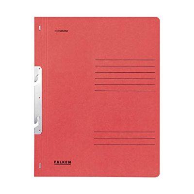 FALKEN – Clasificadora reciclado 1/1 Tapa delantera para DIN A4, (2 pliegues, 50 unidades, color rojo