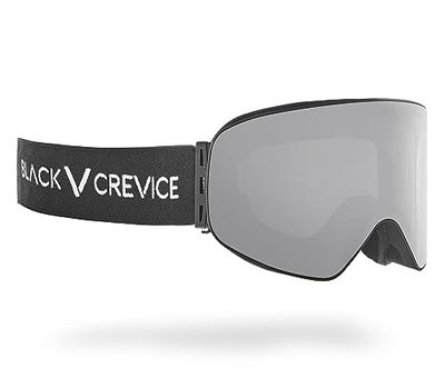Black Crevice Masque de Ski avec Verres cylindriques Adulte (Unisexe), Noir/argenté, Standard