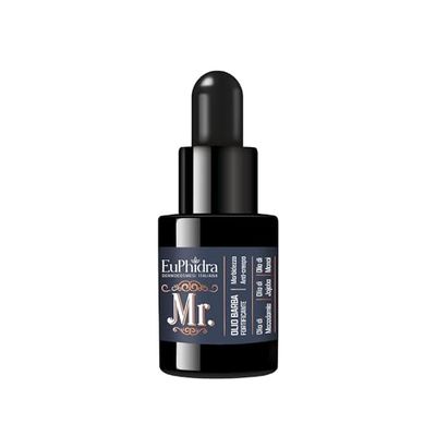 Euphidra Mr. - Olio Barba Fortificante, Texture Non Unte, Controlla e Ammorbidisce la Barba, Flacone Contagocce 15 ml, Cura Completa per la Barba