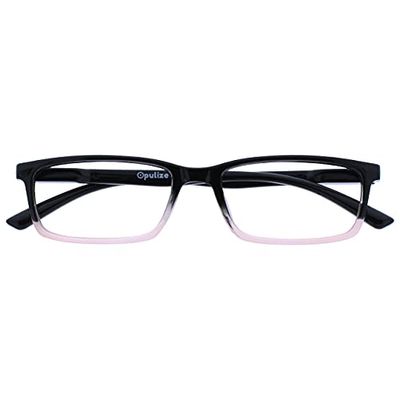 OPULIZE See Blue Light Blocking Reading Glasses Black to Pale Pink Computer Gaming Anti Glare Mens Womens B9-4 +2.50