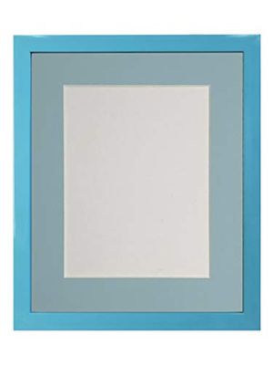 FRAMES BY POST Cadre Photo en Plastique avec Passe-Partout Bleu 20 x 16 cm Format A3