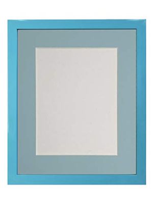 FRAMES BY POST 0,75 tum blå fotoram med blå montering 20 x 16 bildstorlek A3 plastglas