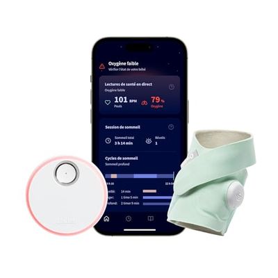 Owlet Dream Sock® - Système de Surveillance Intelligent pour bébé - Suivi en Direct de la fréquence cardique et de l'oxygène du Nourrisson - Mint