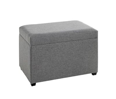 HAKU Mobel Storage Bench Anthracite, Mdf, Fabric - Size: W 58 cm X H 42 cm X D 39 cm, Style: Art Deco