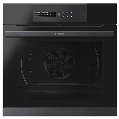 Haier I-Message Series 4 HWO60SM5B9BH- Horno Multifunción, Pirolítico, Conectividad WIFI, Capacidad 70L, Sonda térmica, 13 Funciones, Interfaz táctil, Iluminación Lateral, Negro