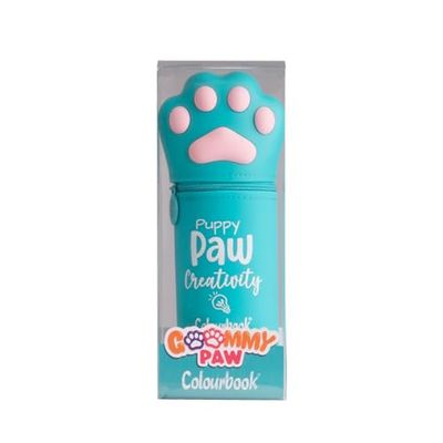 Colourbook Goommy Paw - Astuccio Portapenne 2 in 1, Silicone Morbido, Portapenne Da Tavolo (Turchese)