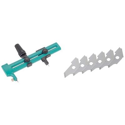 Bundle of wolfcraft Circle Cutter I 4151000 I for Cutting Out Circular Shapes + wolfcraft 6 Blades, 22 mm I 5893000 I 6 Blades for Circle Cutters and deburrers