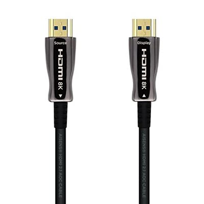 AISENS A153-0521 Cavo HDMI V2.1 AOC Ultra Alta Velocità/HEC 8K@60Hz 4K@120Hz 4:4 48Gbps, A/M-A/M, Nero, 50m