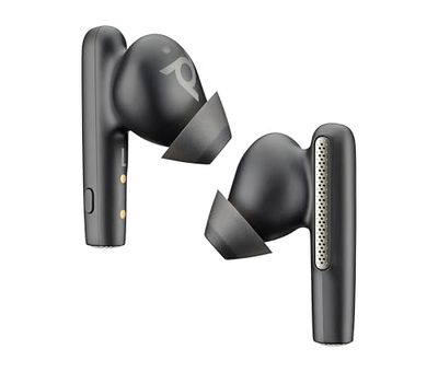 Poly Voyager Free 60, Auricolari con Connessione Bluetooth 5.3, USB-A e USB-C, Cancellazione Rumore, Cuscinetti S/M/L, Comandi sul Dispositivo, Autonomia 24 Ore, Compatibile con Windows e macOS, Nero