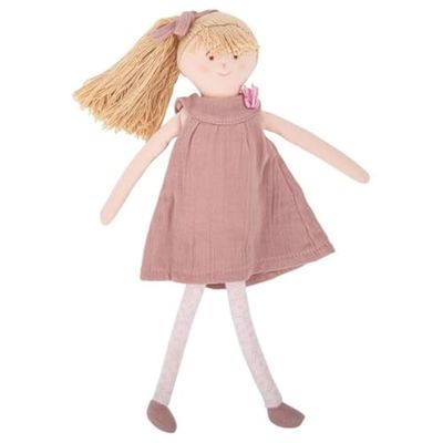 Trousselier Poupée en Tissus 30 cm Tissus en Lin Idéal Cadeau de Naissance Vieux Rose 1 Unité