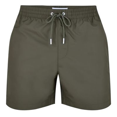Calvin Klein Heren Zwembroek Medium Trekkoord Mid-Lengte, Groen (Battle Green), S