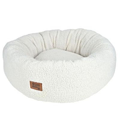 LOVE STORY okrągła poduszka pączek wełniana kręcone poliester D55 x wys. 20 cm, Wooly Ecru