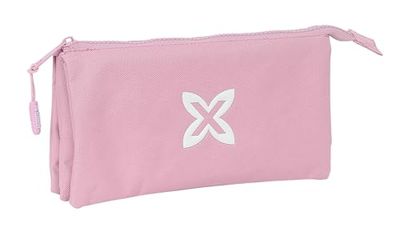 Safta Munich Basic Pennenetui, drievoudig, voor kinderen, ideaal voor schoolleeftijd, comfortabel en veelzijdig, kwaliteit en duurzaamheid, 22 x 3 x 12 cm, roze, Roze, Standaard, casual