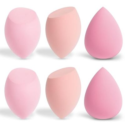 AiQInu 6 piezas Esponja Maquillaje Set, Beauty Blender, Esponjas Maquillaje Cara, Esponjas para Base Maquillaje,líquidos, Cremas