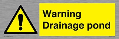 Waarschuwing Drainage vijver Sign - 450x150mm - L41