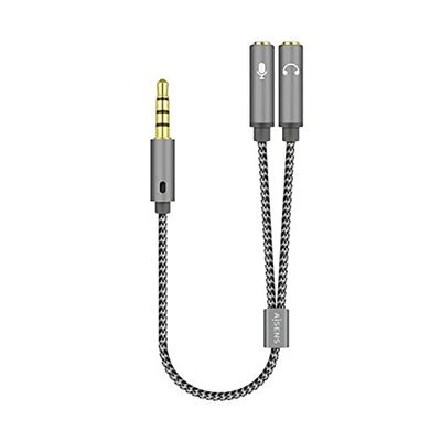 AISENS ADAPTADOR A128-0415/ JACK 3.5 MACHO 2X JACK 3.5 HEMBRA/ 25CM/ GRIS