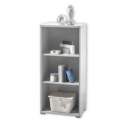 Stella Trading Office Lux classement Gris – Petite étagère sur Pied avec 3 Compartiments Ouverts – Mobilier de Bureau Moderne Complet, Bois d'ingénierie, Breite 52 cm, Höhe 114 cm