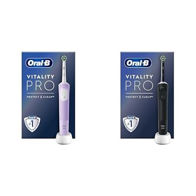 Oral-B Vitality Pro Brosse À Dents Électrique Violette, 1 Brossette & Vitality Pro Brosse À Dents Électrique Noire, 1 Brossette
