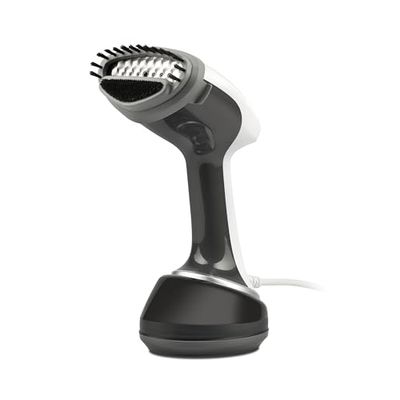 Girmi ST92 Défroisseur Vertical de Voyage, 1700 W, Semelle Inox, Capacité 360 ml, Fonction d’Arrêt Automatique, Prêt en 40 Secondes, Accessoires Inclus, Blanc, Gris