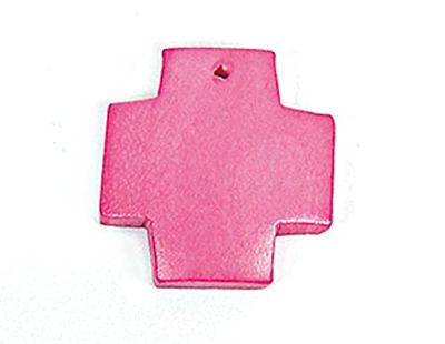 INNSPIRO Ciondolo in legno croce cerata rosa 23 x 23 mm. 50 u. ca.