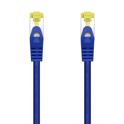 VoltShine Câble réseau RJ45 LSZH Cat. 7 S/FTP AWG 26 bleu 0,5 m, idéal pour les connexions haute vitesse sur les réseaux informatiques.
