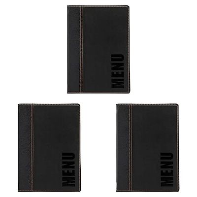 SECURIT Protège-Menu Tendance A5 Noir. (Lot de 3)