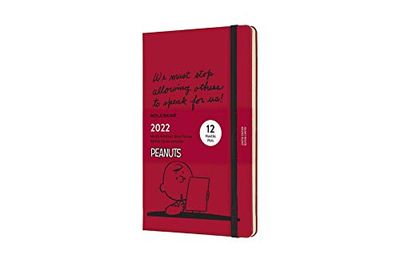 Moleskine Peanuts 12 maanden weekkalender, weekplanner 2022 in gelimiteerde speciale editie Charlie Brown, vaste omslag, formaat groot 13 x 21 cm, 144 pagina's